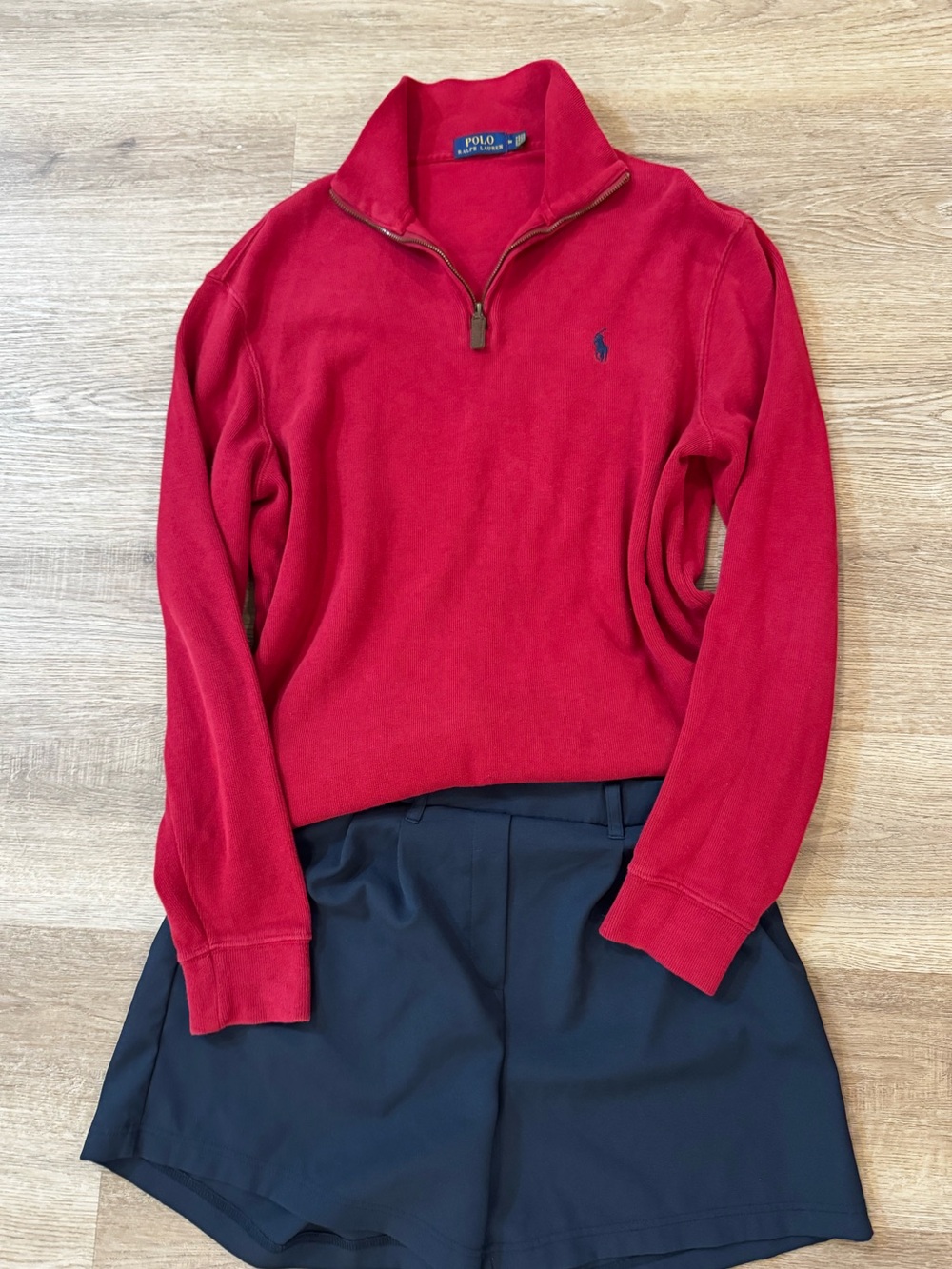 Ralph Lauren | Red Quarter-Zip Pullover Sweater | M